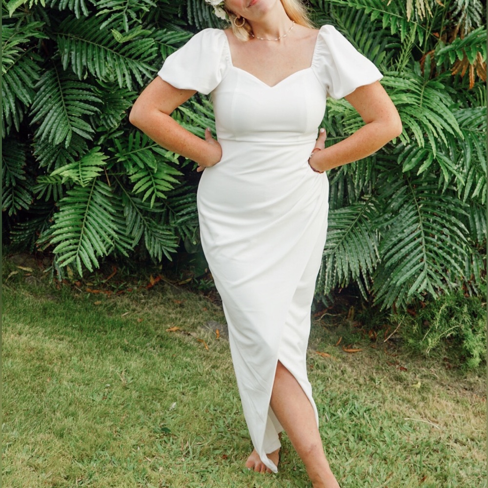 Lulu’s No Greater Love White Puff Sleeve Maxi Dress